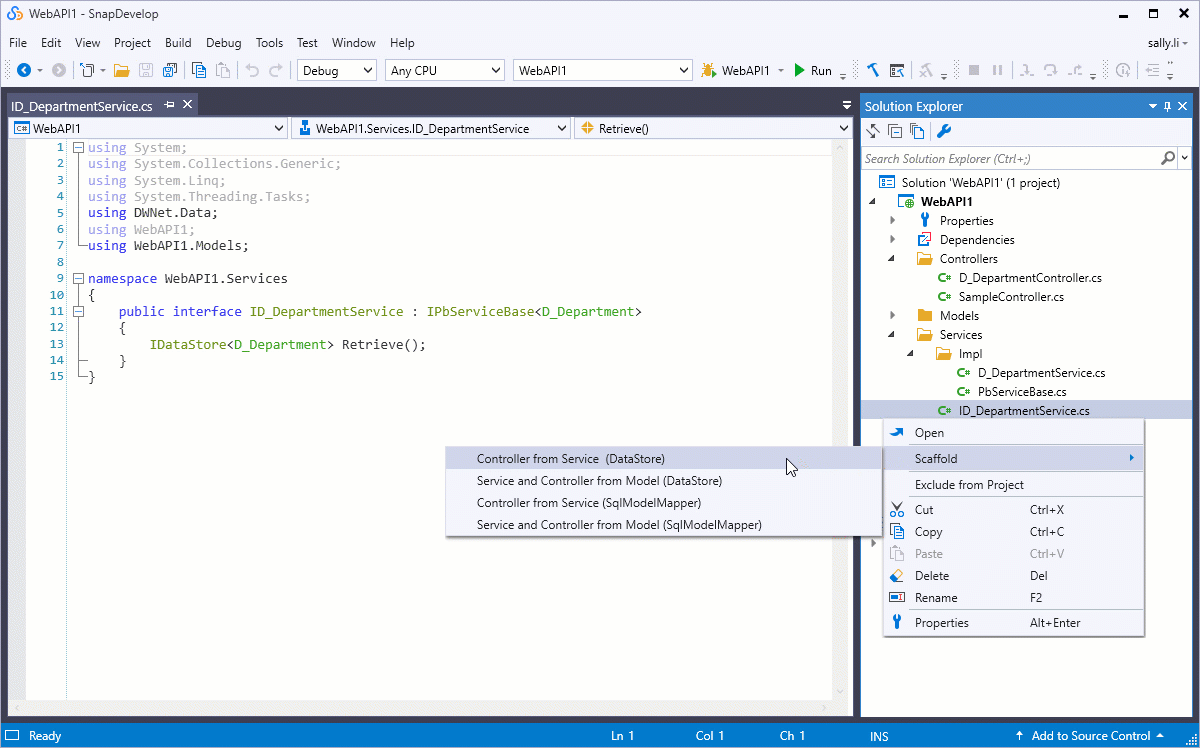 Scaffold the Controller of the REST API